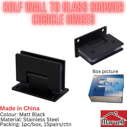 KOLF Stainless Steel Wall To Glass Shower Cubicle Hinge