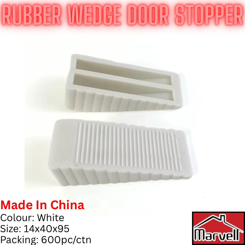 White rubber wedge door stopper anti slip heavy duty for wooden and metal doors