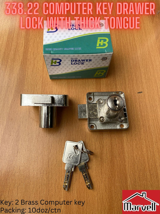 BH 338.22 Computer Key Drawer Lock with Thick Tongue