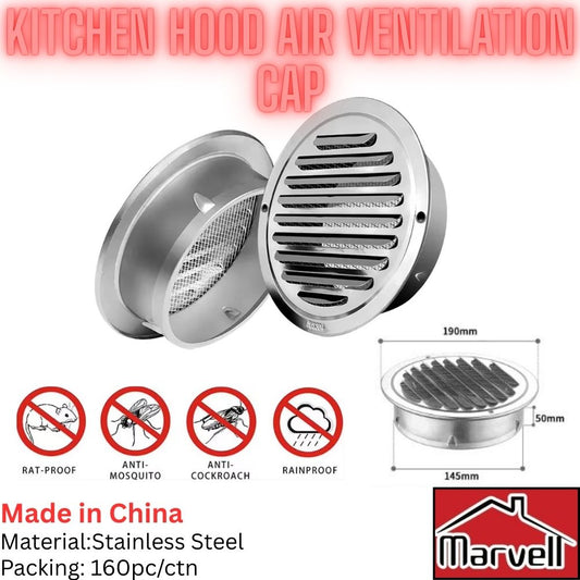 Kitchen Hood Air Ventilation Stainless Steel Cap