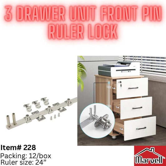 3 Drawer Unit Front Pin Drawer Lock