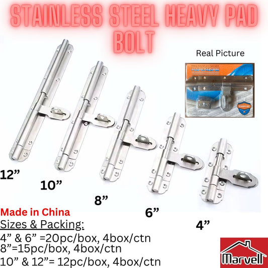 Stainless Steel Heavy Pad Bolt