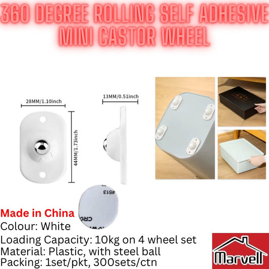 360 Degree Rolling Self Adhesive Mini Castor Wheel