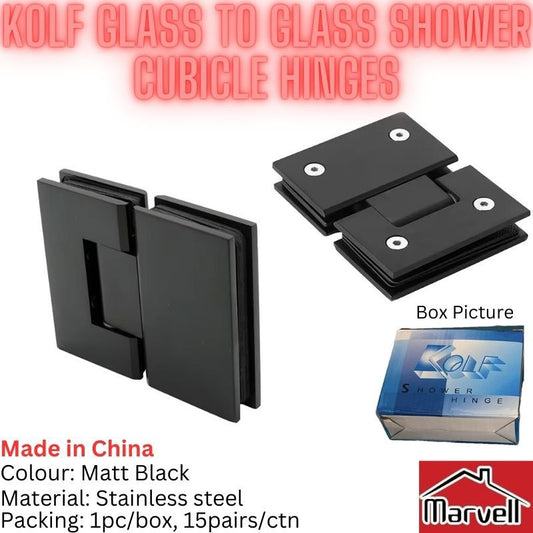 KOLF Stainless Steel Glass to Glass Shower Cubicle Hinge