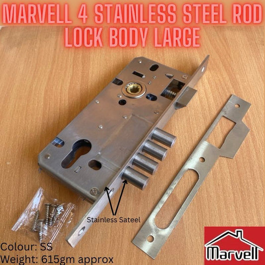 Marvell 4 Rod Stainless Steel Lock Body Large (Heavy)
