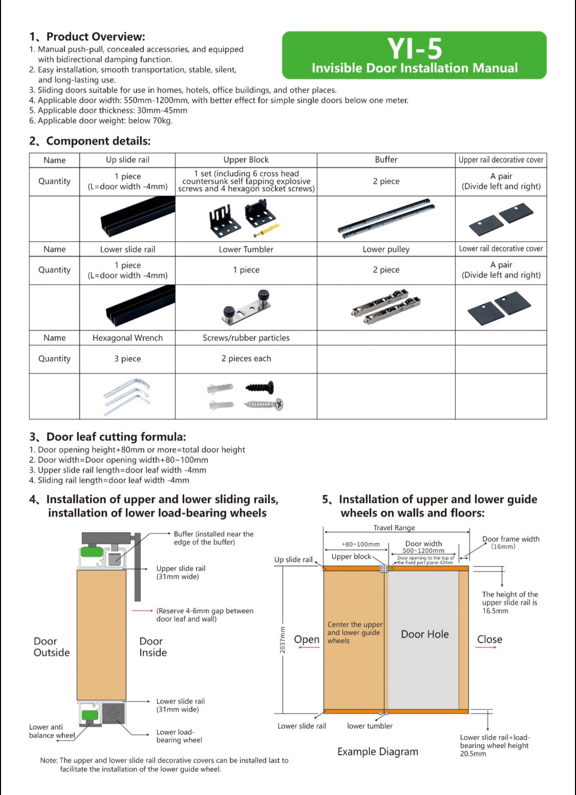 Soft Closing Invisible Sliding Door Fitting