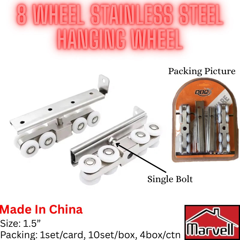 8 Wheel JYM (QDQ) Stainless Steel Hanging Wheel