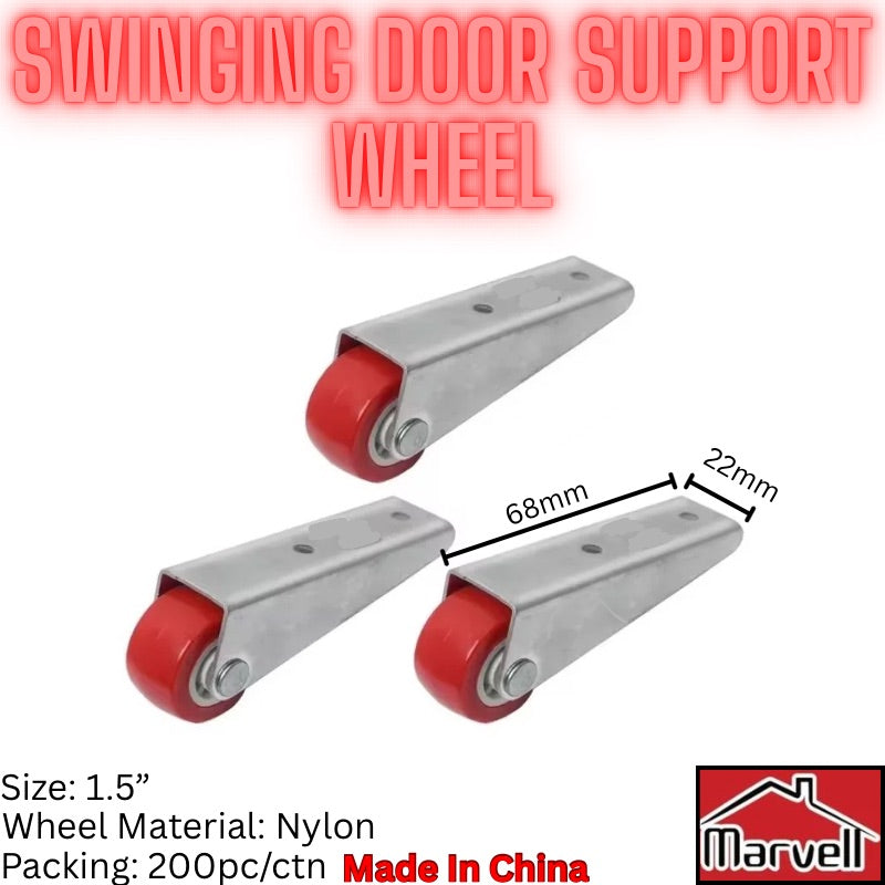 Swinging Door Support Wheel – Nylon Roller Door Stopper (1.5 Inch)