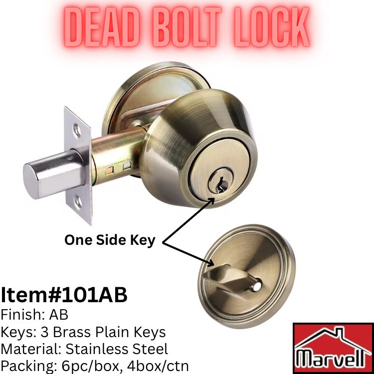 Marvell Stainless Steel Dead Bolt Lock With 3 Brass Keys