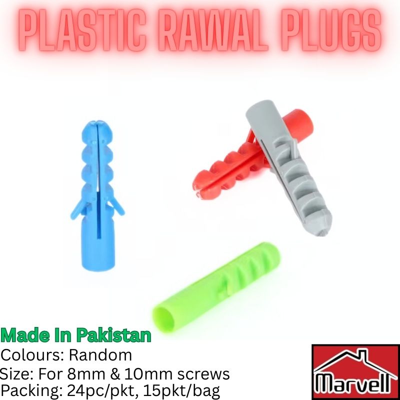 Plastic Rawal Plugs For 8mm & 10mm Screws