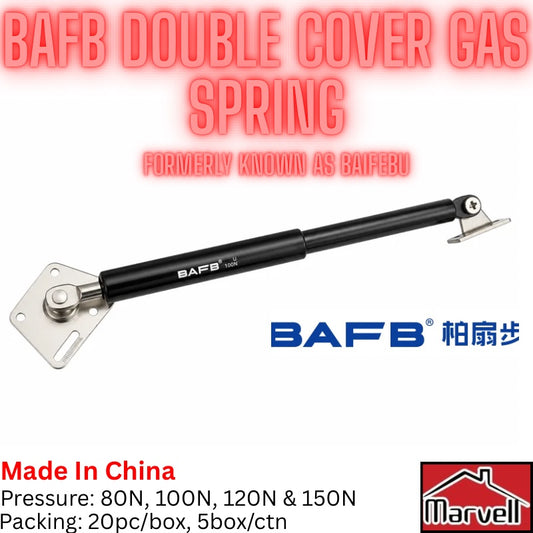 BAFB Double Cover Gas Spring Soft Close Cabinet Lift Support available in 80N, 100N, 120N and 150N for kitchen cabinets, wardrobes and overhead furniture doors – Marvell Hardware Pakistan